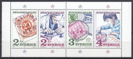 SCHWEDEN  Heftchenblatt 138, Postfrisch **, STOCKHOLMIA ’86, Stockholm (IV): Briefmarkensammeln, 1986 - 1981-..