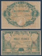 LOT De 2 BILLETS DIFFÉRENTS 500F & 1000F De LA BANQUE ENFANTINE - Fiktive & Specimen