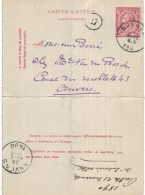 Carte-lettre N° 46 écrite De ? Vers Anvers   (carte Pliée) - Postbladen