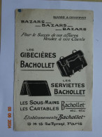 BUVARD BLOTTING PAPER  COMMERCE BAZARS LES GIBECIERES LES SERVIETTES BACHOLLET RUE MORAND PARIS - B