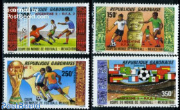 Gabon 1986 World Football Winners Overprints 4v, Mint NH, Sport - Football - Neufs