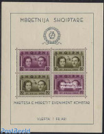 Albania 1938 Royal Wedding S/s, Mint NH, History - Kings & Queens (Royalty) - Familias Reales