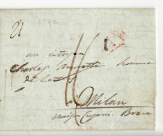 1584 02 FRANCE PARIS TO MILANO - WITH TEXT - 1801-1848: Précurseurs XIX