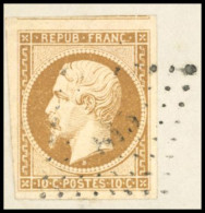 Obl. 9 - 10c. Bistre-jaune. Obl. PC S/petit Fragment. Très Grandes Marges. SUP. - 1852 Luigi-Napoleone