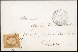 Obl. 9 - 10c. Bistre-jaune Obl. étoile S/lettre Locale Avec Correspondance De A. Dantier, Archéologue, Frappée Du CàD De - 1852 Luis-Napoléon