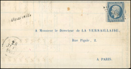 Obl. 10 - 25c. Bleu, Obl. PC 2349 S/lettre Frappée De La Cursive De OUARVILLE Et Du Bloc Dateur A Du 28 Juin 1853 à Dest - 1852 Luigi-Napoleone