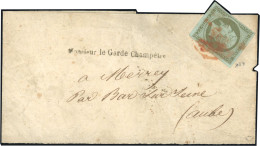 Obl. 11 - 1c. Olive Obl. CàD Rouge Des Imprimés S/bande Imprimée Pour BAR-SUR-SEINE - AUBE. Au Verso, Cachet D'arrivée M - 1853-1860 Napoléon III