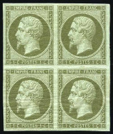 ** 11b - 1c. Olive Clair. Bloc De 4. 2 Timbres *. SUP. - 1853-1860 Napoleone III