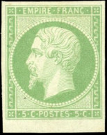 * 12a - 5c. Vert-jaune. BdeF. SUP. - 1853-1860 Napoleone III