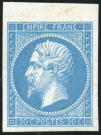 Delcampe - * 14B - 20c. Bleu. Type II. BdeF. TB. - 1853-1860 Napoleon III