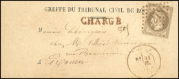 Obl. 30 - 30c. Brun Obl. GC 3219, En Rouge, S/bande De Journal Locale Chargée Du Greffe Du Tribunal Civil De Rouen, Frap - 1863-1870 Napoléon III. Laure