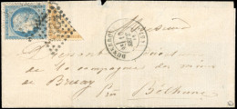 Obl. 36+ 37 - Coupé Diagonale Du 10c. Bistre-jaune + 20c. Bleu Obl. GC 1364 S/lettre Frappée Du CàD De DUNKERQUE Du 10 S - 1870 Siège De Paris