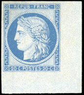 * 37f - 20c. Bleu Clair. CdeF. Réimpression GRANET. TB. - 1870 Siège De Paris