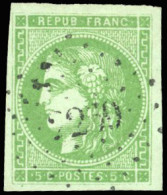 Delcampe - Obl. 42B - 5c. Vert-jaune. Report 2. Position 5. Obl. PC. TB. - 1870 Uitgave Van Bordeaux