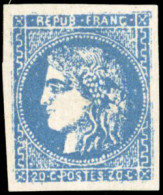 * 46B - 20c. Bleu. Type III. Report 2. Faux De Marseille. SUP. - 1870 Ausgabe Bordeaux