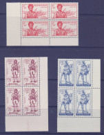 Mauritanie 121/123 Defense De L’Empire ** Bloc De 4 ** Sans Char Luxe Militaria - Unused Stamps
