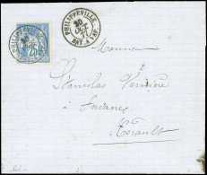 Obl. 79 - 25c. Bleu Obl. S/lettre Frappée Du CàD De PHILIPPEVILLE - BATEAU A VAPEUR Du 20 Octobre 1877 à Destination D'A - 1876-1878 Sage (Typ I)