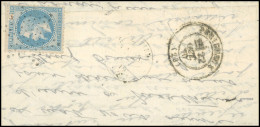 Obl. 37 - LE VICTOR HUGO. 20c. Siège, Utilisé Pour Fermer Le Pli Au Verso, Obl. étoile S/lettre Manuscrite Du Dimanche 1 - Krieg 1870