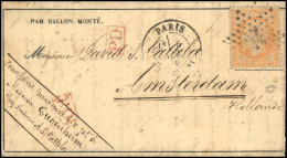 Obl. 23 - LA GIRONDE. 40c. Empire Dentelé, Obl. étoile 24 S/Gazette Des Absents N°5 Frappée Du CàD De PARIS - R. DE CLER - Krieg 1870