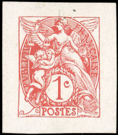 (*) 107 - 1c. Type Blanc Orange Vif S/papier Blanc. Epreuve S/petit Feuillet Dans La Couleur Du 3c. Au Type IP. SUP. - Autres & Non Classés