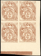 * 110 - 4c. Type Blanc Brun-jaune. Non Dentelé De Référence Du Service Intérieur (tirage De 1906 ?). Bloc De 4. CdeF. SU - Otros & Sin Clasificación