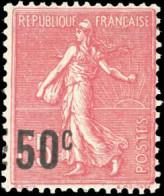 ** 224d - 50c. S/65c. Semeuse Rouge. Valeur Sur Valeur Sans Barre. SUP. - Other & Unclassified