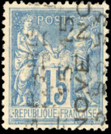 (*) 17 - 15c. Bleu. Surcharge Verticale. 5 Lignes. SUP. - Autres & Non Classés