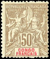 * 45a - 50c. Bistre S/azuré. Variété Double Légende. SUP. - Autres & Non Classés