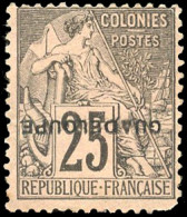 * 21f - 25c. Noir S/rose. Variété De Surcharge "GUADELOUPE" Renversée. Déf. Mais TB. - Other & Unclassified