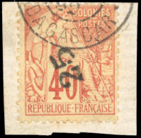 Obl. 3d - 25 S/40c. Rouge-orange. Surcharge Verticale. Obl. S/fragment. SUP. - Andere & Zonder Classificatie