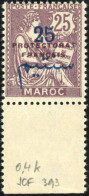 * 45d - 25c. Violet-brun. Double Surcharge (noire + Rouge). TB. - Other & Unclassified