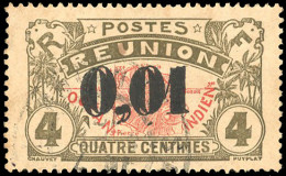 Obl. 83b - 0,01 S/4c. Gris-olive. Variété Double Surcharge. Obl. SUP. - Autres & Non Classés