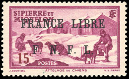 ** 251 - 15c. Rose-lilas. Surcharge "FRANCE LIBRE F.N.F.L.". SUP. - Andere & Zonder Classificatie