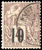 Obl. 3A - 10 S/4c. Lilas-brun S/gris. Surcharge Type II. Obl. SUP. - Autres & Non Classés