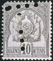 * 12 - Timbres-Taxe. 10c. Noir S/lilas. Double Perforation Décalée En T. SUP. - Autres & Non Classés