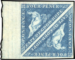 Delcampe - * SG#6a - 4p. Blue. Pair. White Paper. Larges Margines. SUP. - Cap De Bonne Espérance (1853-1904)