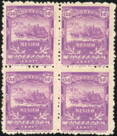 * 176 - 50c. Violet. Bloc De 4. 2 Exemplaires **. TB. - Mexique