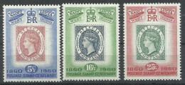 ST SANTA LUCIA 1960 - CENTENARIO DEL SELLO - YVERT 174/176** - St.Lucia (...-1978)