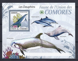 Comores - 2009 - Dolphins - Yv Bf 198 - Delfines