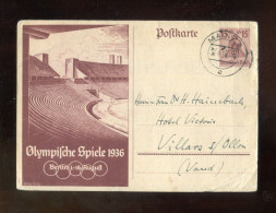 "DEUTSCHES REICH" 1936, Sonderpostkarte Mi. P 260 "Olympiade" Mit Stegstempel "MAINZ" (B2198) - Briefkaarten