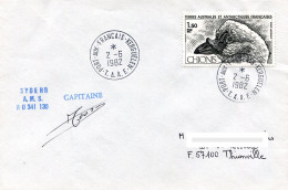 Pli Polaire - Port Aux Français - Kerguélen - Signature Du Capitaine - Taaf - 2 Juin 1982 - Maritieme Post