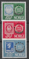 NORUEGA 1955 - Yvert  358/60  ** - Nuevos