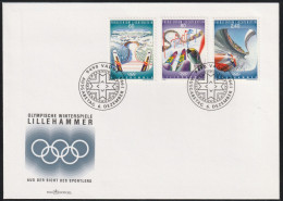 1993 Liechtenstein Winter Olympic Games In Lillehammer FDC - Inverno1994: Lillehammer