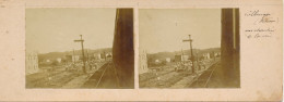 Photo Stéréo Amateur (6 X 17)  : Collonges - Un Chantier Sur La Voie - Chemin De Fer - Rail - (Ca 1910) - Fotos Estereoscópicas