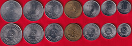 Germany (Democratic Republic) Set Of 7 Coins: 1 Pfennig - 2 Mark 1982-1990 UNC - Otros & Sin Clasificación