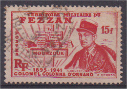 Fezzan 15F Rouge N° 50 1949 Colonel Dornano - Gebruikt