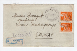 1948. YUGOSLAVIA,SERBIA,BELGRADE RECORDED COVER TO SKOPJE,TPO 1 BEOGRAD - CARIBROD - Covers & Documents