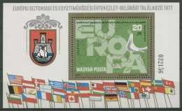 Ungarn 1977 KSZE Belgrad Karte Europas Block 126 A Postfrisch (C92536) - Blocs-feuillets