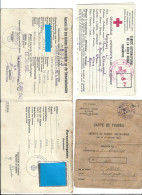 LOT DE LETTRES CARTES ET DOCUMENTS DIVERS SOUS L' OCCUPATION DANS LES LANDES 1943 / 1945 - WW II