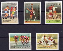 Niger 1980, Olympic Games In Montreal, Boxing, Basketball, Cycling, Judo, 5val IMPERFORATED - Niger (1960-...)